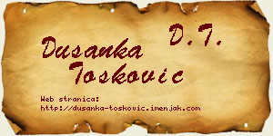 Dušanka Tošković vizit kartica